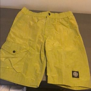 Stone island olive nylon swim shorts